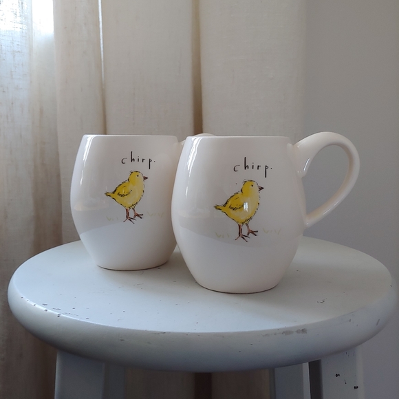 Magenta Chirp Easter Chick Coffee Mugs Set of 2 - Picture 2 of 12